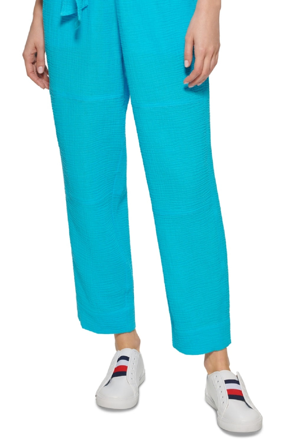 Tommy Hilfiger Women's Belted Pull On Pants Blue Size X Large