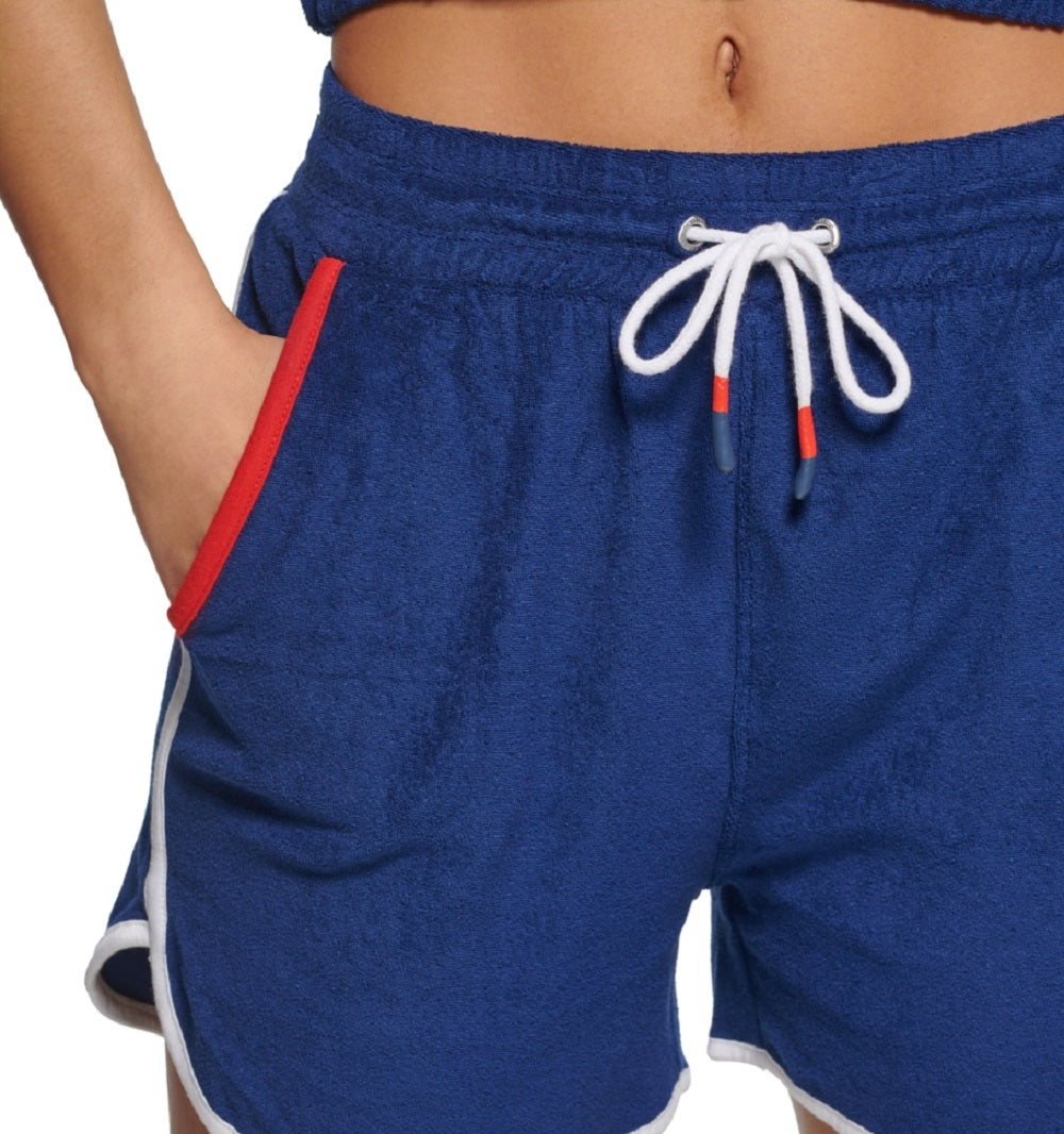 Tommy Hilfiger Women's Towel Terry Shorts Blue Size Medium