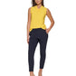 Tommy Hilfiger Women's Knot Neck Top Yellow Size Small