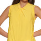 Tommy Hilfiger Women's Knot Neck Top Yellow Size Small