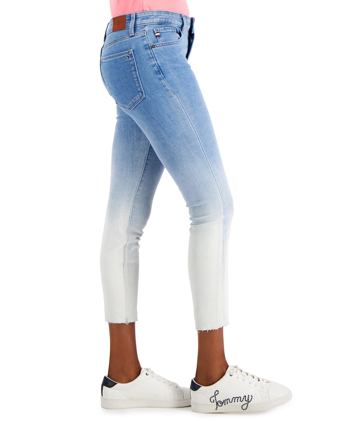 Tommy Hilfiger Women's Tribeca Th Flex Dip Dye Skinny Jeans Blue Size 12