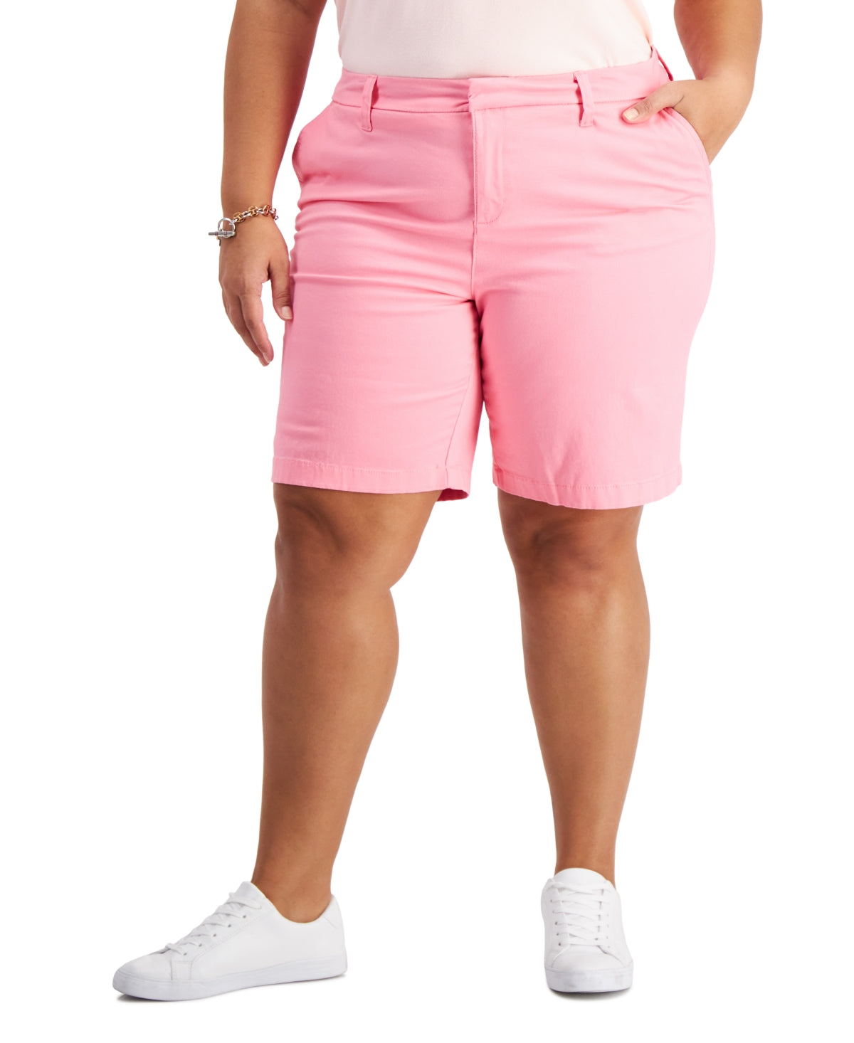 Tommy Hilfiger Women's Hollywood Bermuda Shorts Pink Size 22W