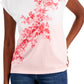 Tommy Hilfiger Women's Ombre Floral Short Sleeve T Shirt Pink Size Medium
