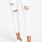 Tommy Jeans Women's Distressed Mid Rise Skinny Ankle Jeans White Size 31