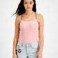 Tommy Jeans Women's Ribbed Spaghetti Strap Bodysuit Pink Size Medium