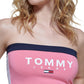 Tommy Jeans Women's Color Block Bandeau Pink Size Small
