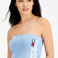 Tommy Jeans Women's Fused Logo Bandeau Blue Size X-Small