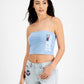 Tommy Jeans Women's Fused Logo Bandeau Blue Size X-Small