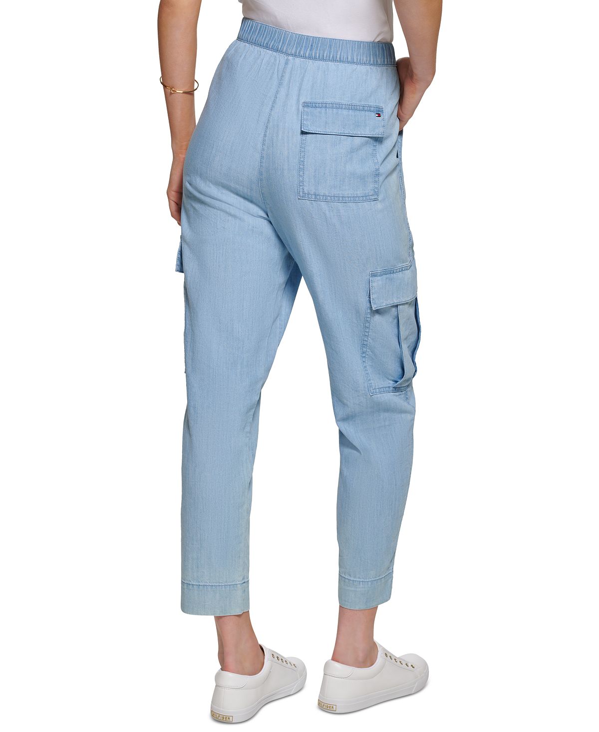 Tommy Hilfiger Women's Pull On Chambray Pants Blue Size Large