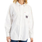 Tommy Hilfiger Women's Cotton Logo Pleated Sleeve Shirt White Size Large