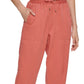Tommy Hilfiger Women's Solid Cropped Pull On Pants Pink Size Small