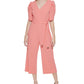 Tommy Hilfiger Women's Puffed Sleeve Jumpsuit Pink Size 4