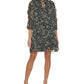 Tommy Hilfiger Women's Floral Print Ruffled Shift Dress Blue Size 12