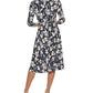 Tommy Hilfiger Women's Floral Print Midi Dress Blue Size 16
