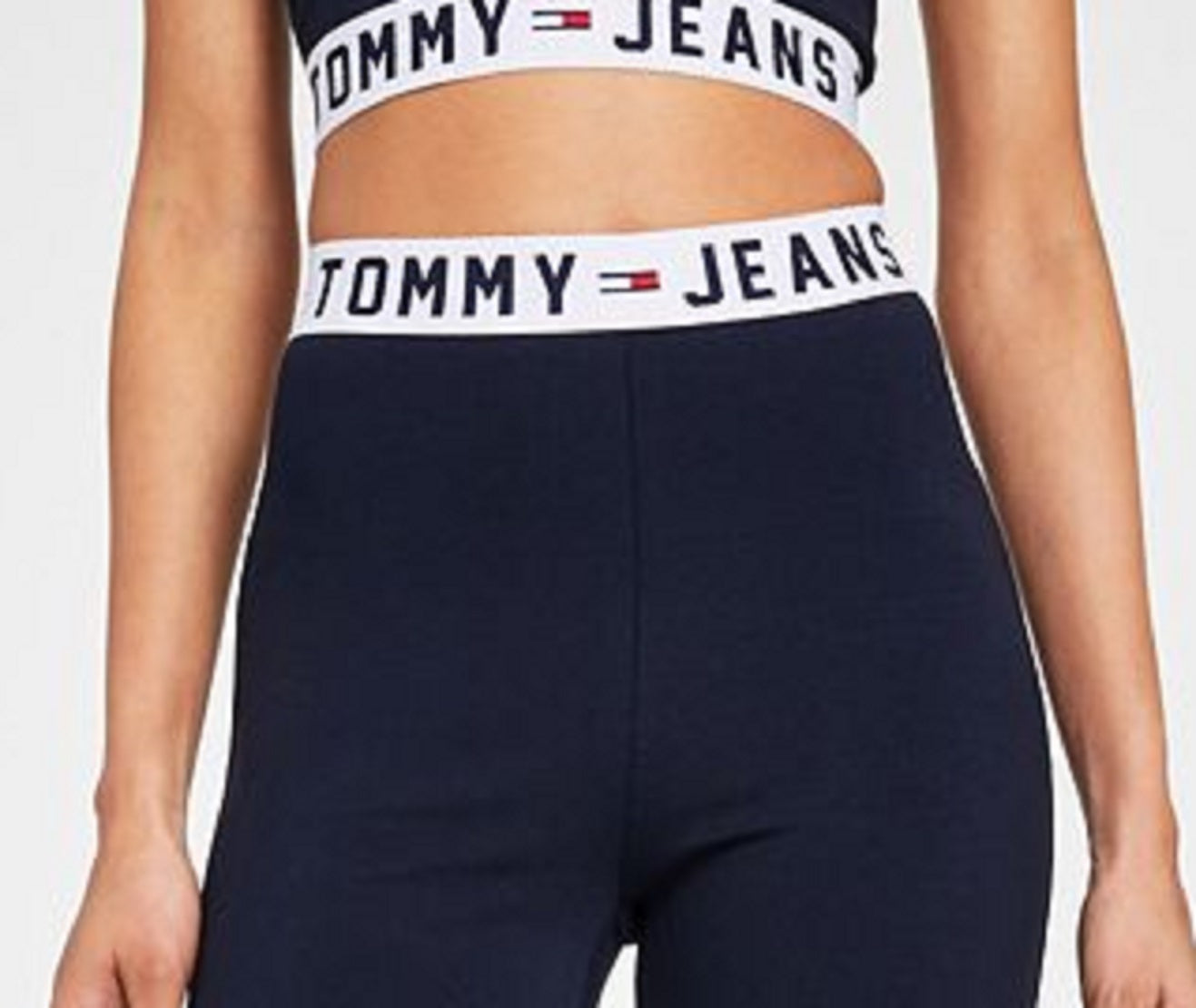 Tommy Jeans Women's Logo Waist Bike Shorts Blue Size Medium