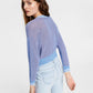 Tommy Jeans Women's Cotton Mesh Stitch Sweater Blue Size Large