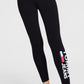 Tommy Jeans Women's Side Logo Print Leggings Black Size Medium