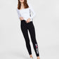 Tommy Jeans Women's Side Logo Print Leggings Black Size Medium