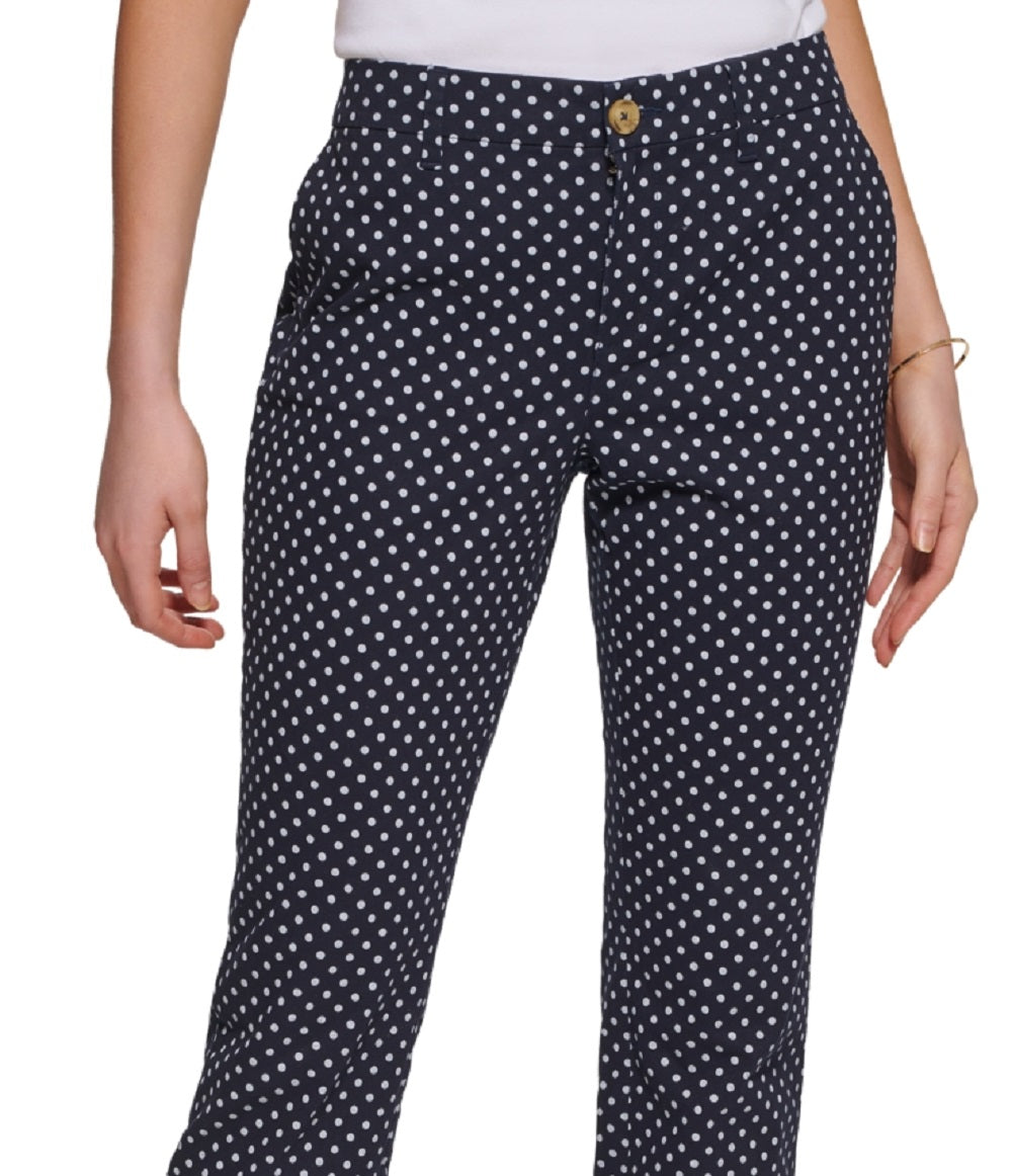 Tommy Hilfiger Women's Dot Print Chino Pants Blue Size 14