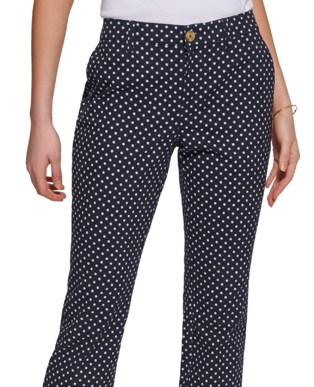 Tommy Hilfiger Women's Dot Print Chino Pants Blue Size 10
