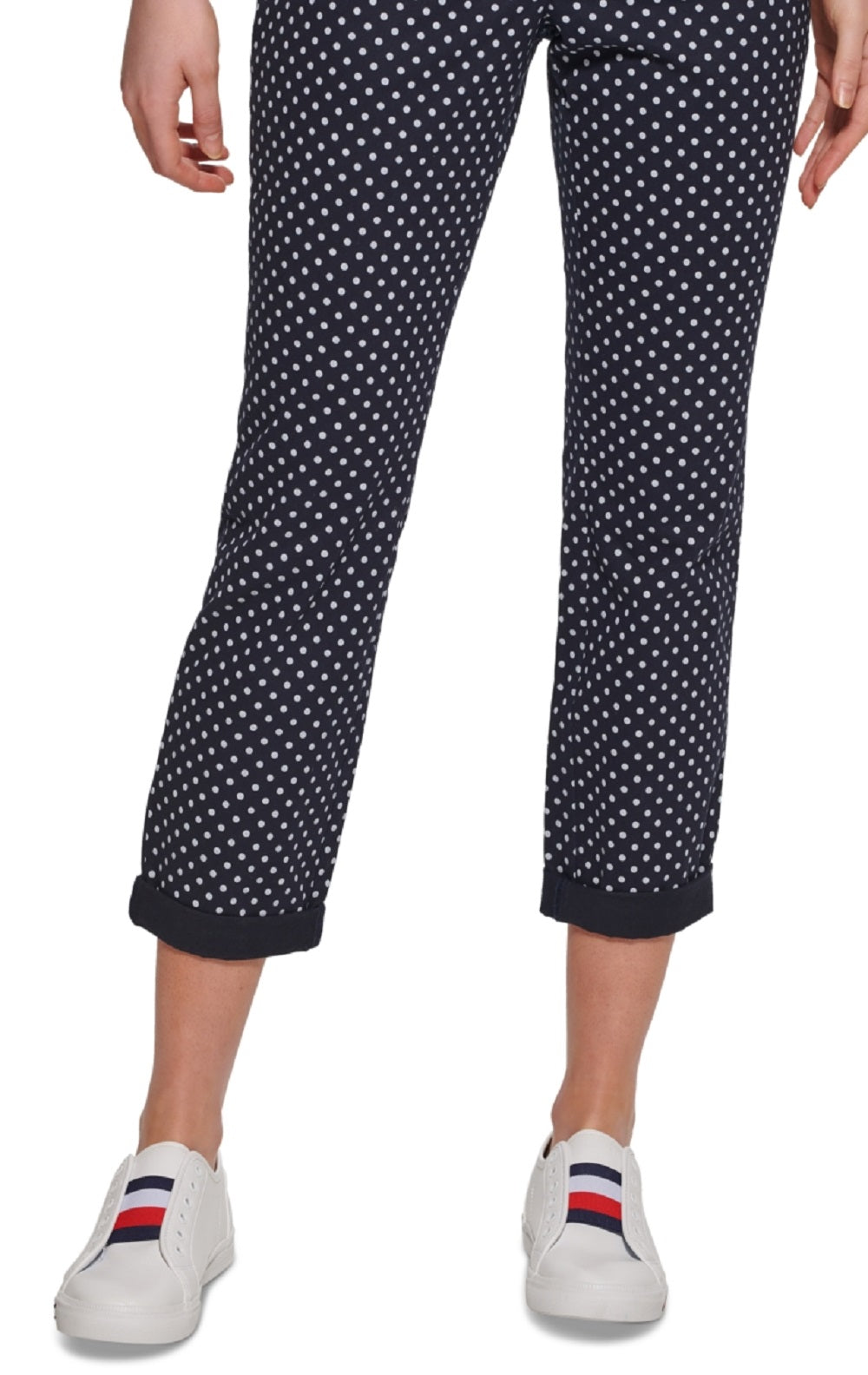 Tommy Hilfiger Women's Dot Print Chino Pants Blue Size 4