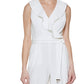 Tommy Hilfiger Women's Sleeveless V Neck Jumpsuit White Size 8