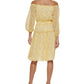 Tommy Hilfiger Women's Eloise Ditsy Print Off The Shoulder Dress Yellow Size 8