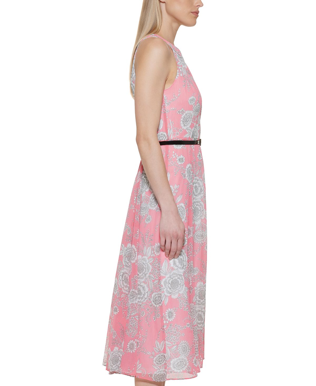 Tommy Hilfiger Women's Floral Print Halter Midi Dress Pink Size 6