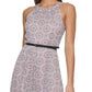 Tommy Hilfiger Women's Printed Belted Midi Dress Pink Size 14