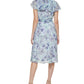 Tommy Hilfiger Women's Chiffon Floral Fit & Flare Dress Blue Size 10 Petite