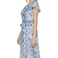 Tommy Hilfiger Women's Chiffon Floral Fit & Flare Dress Blue Size 10 Petite