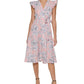 Tommy Hilfiger Women's Flutter Sleeve Midi Dress Pink Size 12