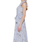 Tommy Hilfiger Women's Flutter Sleeve Midi Dress Blue Size 2