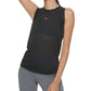 Tommy Hilfiger Women's Sport Mesh Panel Tie Back Top Black Size Medium