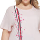 Tommy Hilfiger Women's Plus Heart Print T-Shirt Pink Size 1X