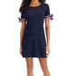 Tommy Hilfiger Women's Tie Sleeve Scoop Neck Dress Blue Size XX-Large