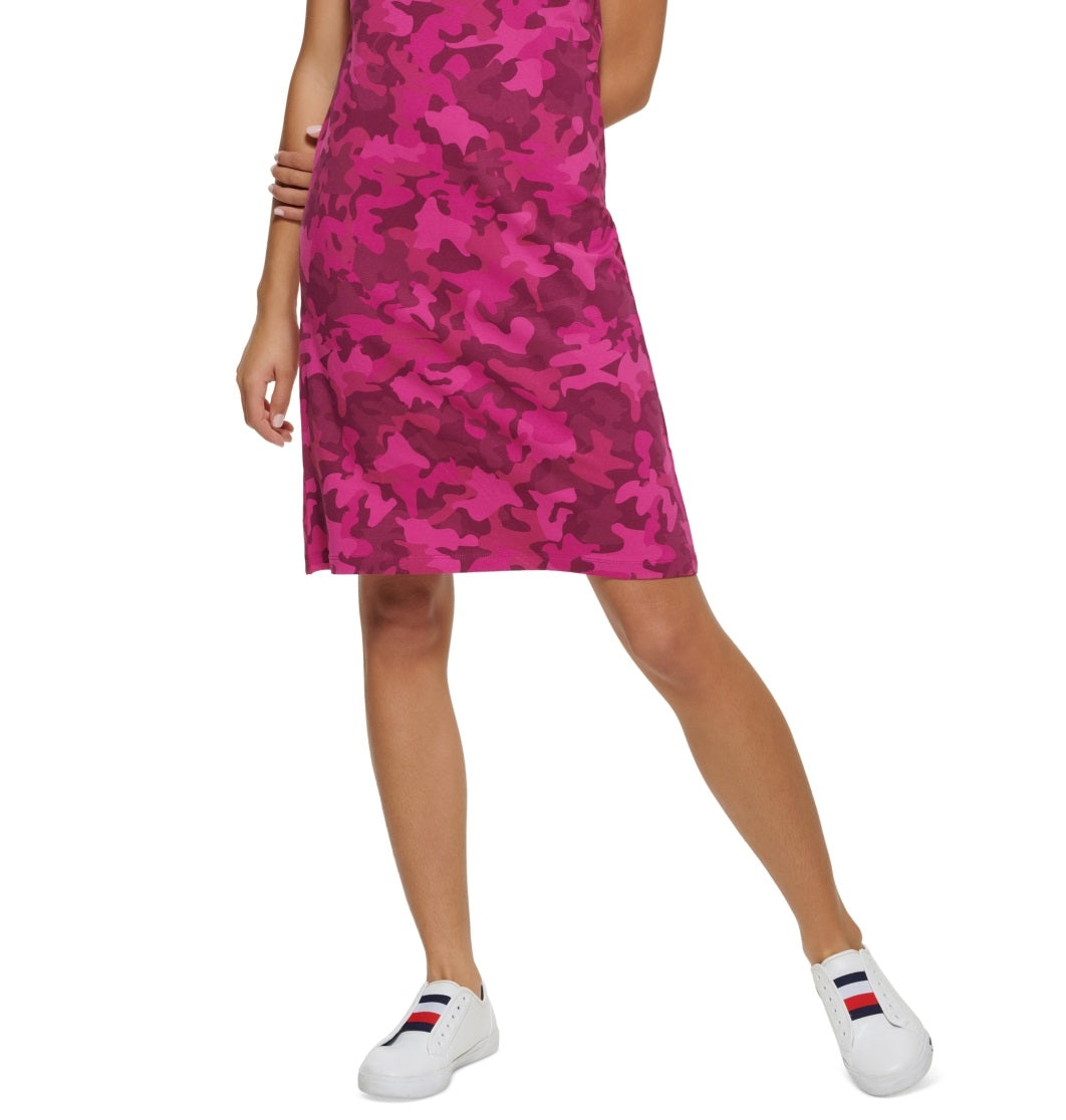 Tommy Hilfiger Women's Camo Print Hoodie Dress Pink Size X-Small