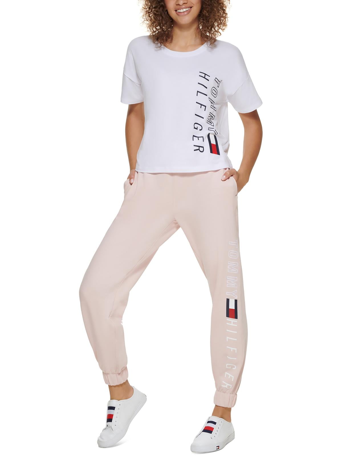 Tommy Hilfiger Women's Logo Cropped T-Shirt White Size XX-Large