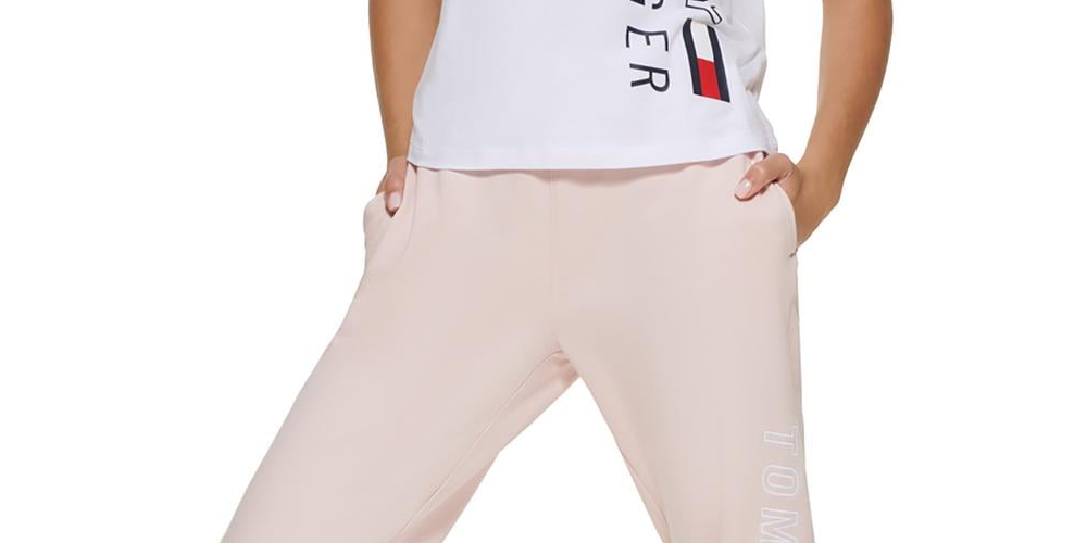 Tommy Hilfiger Women's Logo Cropped T-Shirt White Size XX-Large