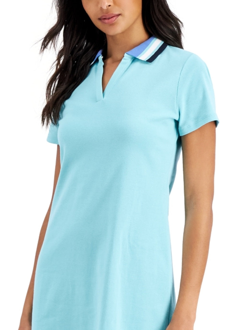 Tommy Hilfiger Women's V Neck Polo Dress Green Size Medium
