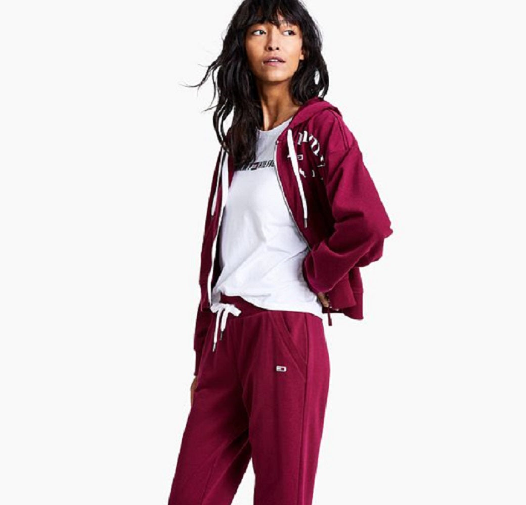 Tommy Jeans Women's Linear Logo Jogger Pants Purple Size Large