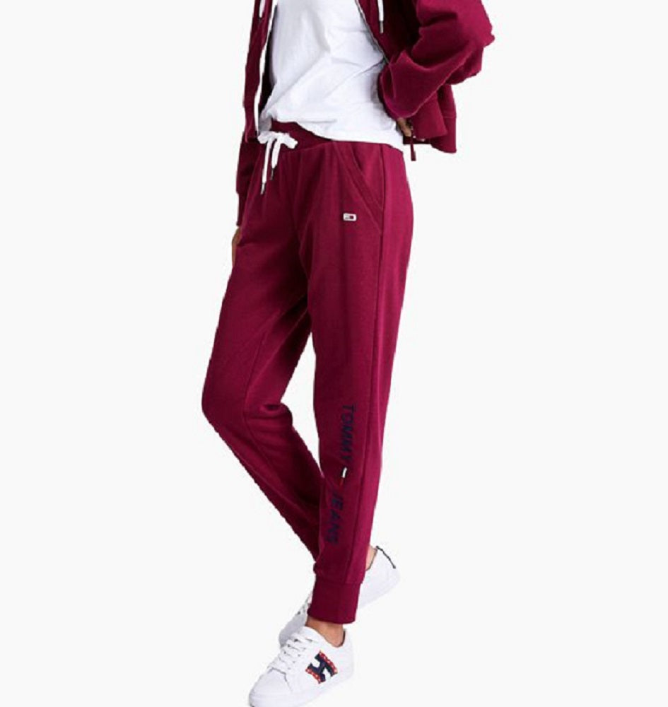 Tommy Jeans Women's Linear Logo Jogger Pants Purple Size Large
