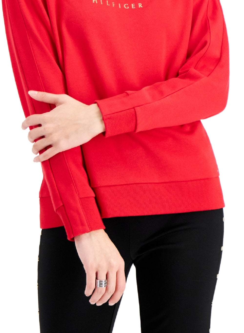Tommy Hilfiger Women's Comfy Cozy Sweatshirt Red Size Small