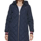 Tommy Hilfiger Women's Hooded Quilted Coat Blue Size Large