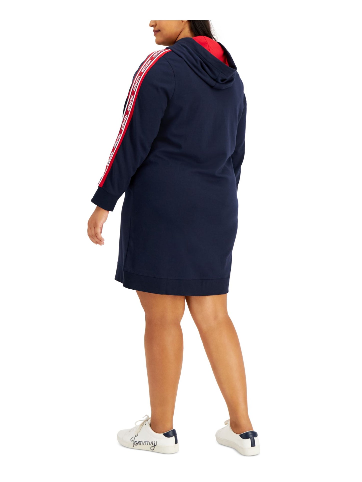 Tommy Hilfiger Women's Hoodie Midi Sweatshirt Dress Blue Size 1X