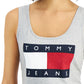 Tommy Jeans Women's Sleeveless Scoop Neck Body Suit Top Gray Size X-Large