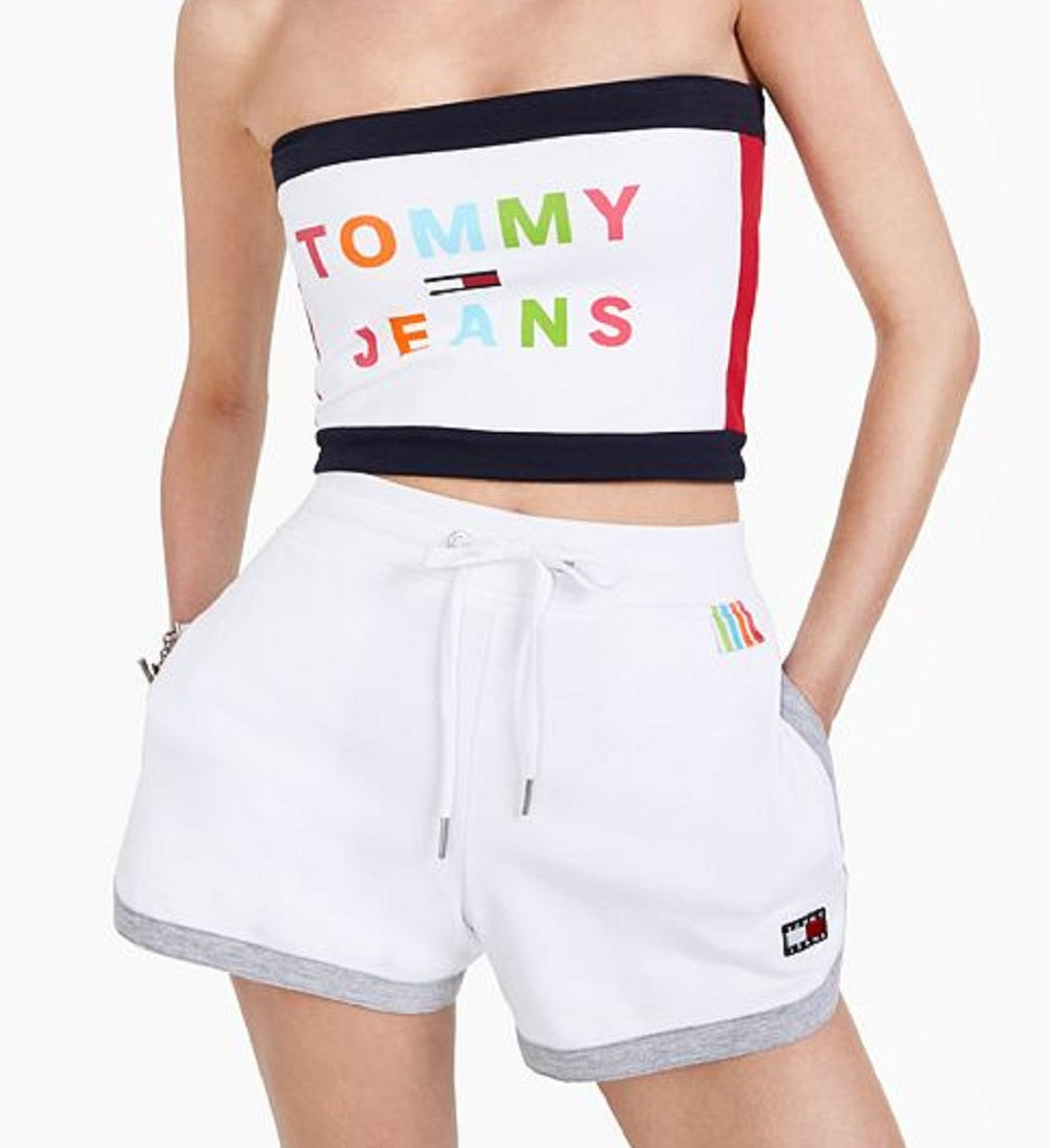Tommy Jeans Women's Fused Logo Bandeau Top Red Size Large