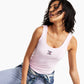 Tommy Jeans Women's Ribbed Tank Top Pink Size X-Large