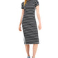 Tommy Jeans Women's Rib Stipe Midi Dress Black Size Small