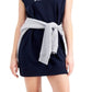 Tommy Jeans Women's Logo Cap Sleeve Sweatshirt Dress Blue Size Large